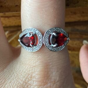Red Labradorite Sterling Silver Ring Size 9